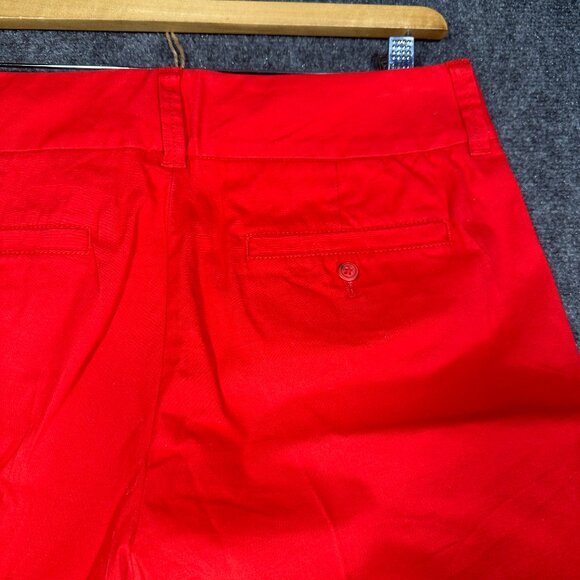 J Crew Frankie Shorts Womens 2 Flat Front Red Cotton Stretch Pockets Belt Loops - Picture 8 of 8